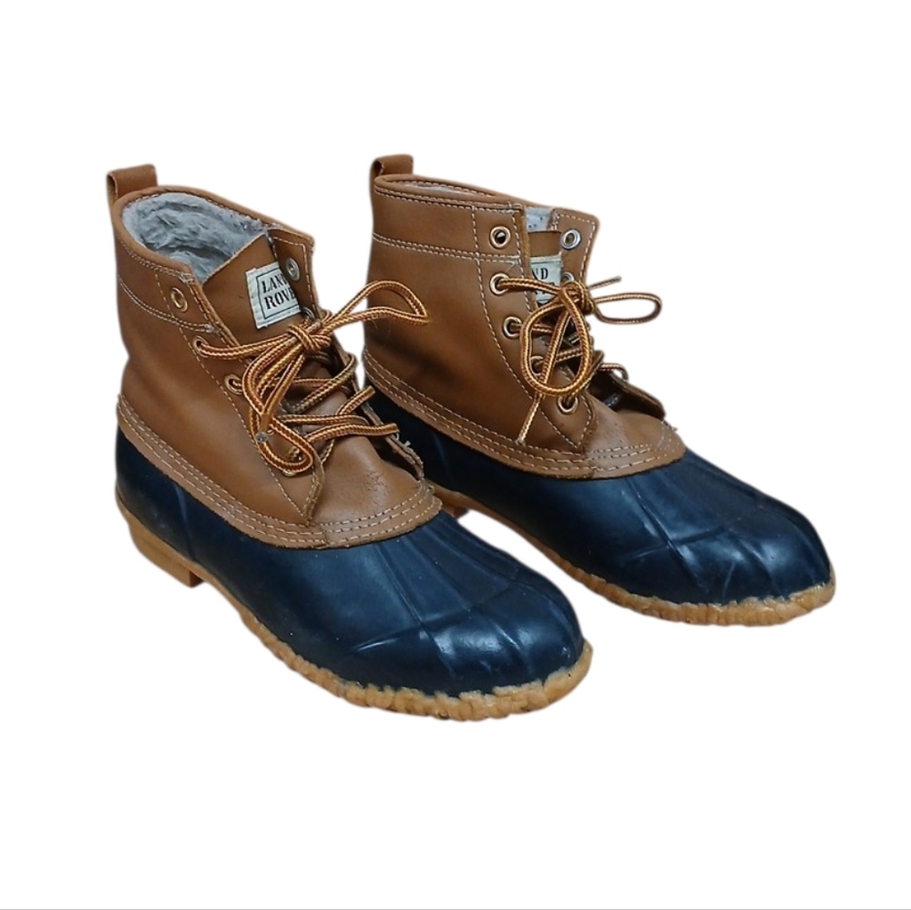 Land Rover Vintage Lace Up Cozy Lined Duck Boots Size 8